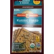 Klassic 3 Seed Crispbreads - calories, carbs, nutrition