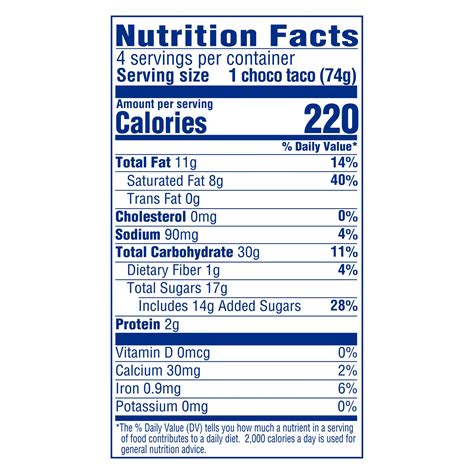 Klondike Choco Taco - calories, carbs, nutrition