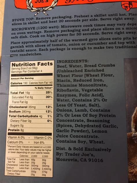 Lamb Gyro - calories, carbs, nutrition