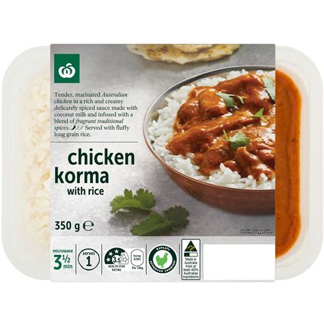 Large Chicken Korma and Rice - calories, carbs, nutrition