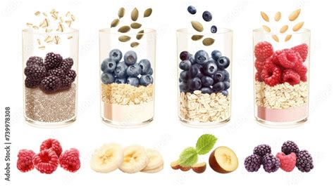 Layered Parfait Overnight Oats Ancient Grain - calories, carbs, nutrition