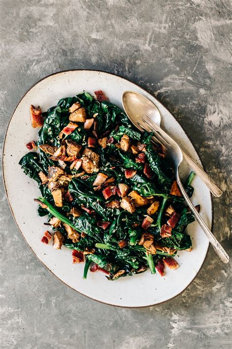 Leaf Spinach with Bacon - calories, carbs, nutrition