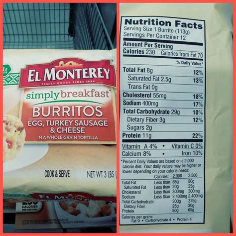 Lean Burrito Egg Turkey Sausage and Cheese - calories, carbs, nutrition