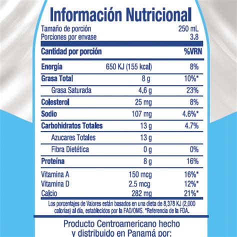 Leche Descremada - calories, carbs, nutrition