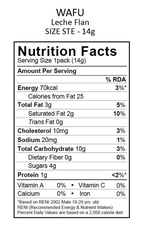 Leche Flan - calories, carbs, nutrition