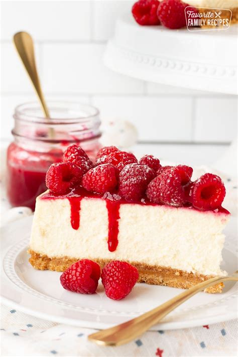 Lemon Cheesecake with Creme Fraiche & Raspberry Coulis - calories, carbs, nutrition