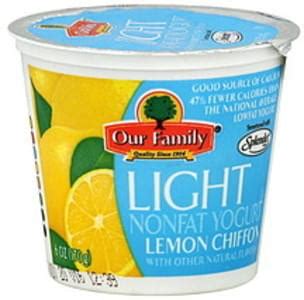 Lemon Chiffon Yogurt - calories, carbs, nutrition