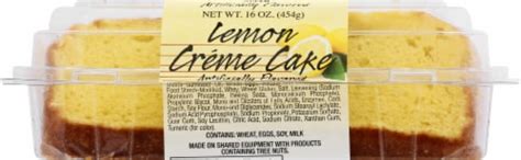 Lemon Creme Cake - calories, carbs, nutrition