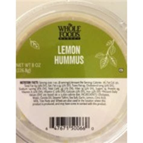 Lemon Hummus - calories, carbs, nutrition