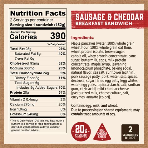 Light Breakfast Sandwich - calories, carbs, nutrition