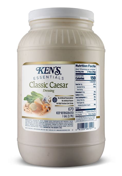 Lighten Up Caesar Dressing - calories, carbs, nutrition