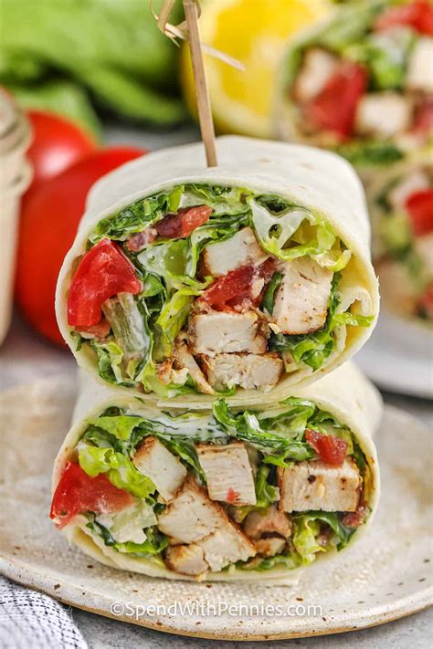 Lighter Chicken Caesar Wrap - calories, carbs, nutrition