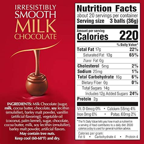 Lindor Truffles Milk Chocolate - calories, carbs, nutrition