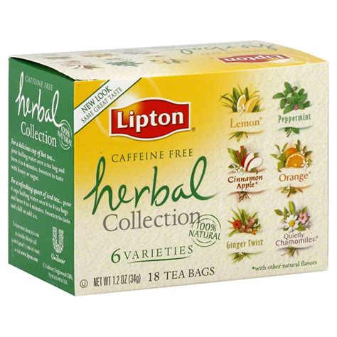 Lipton Herbal Tea, Individual Bag - calories, carbs, nutrition