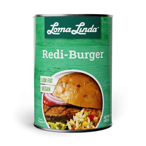 LOMA LINDA Redi-Burger, canned, unprepared - calories, carbs, nutrition