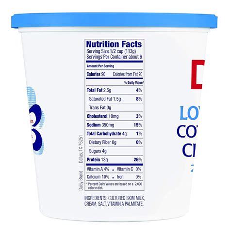 Low Fat 2% Cottage Cheese - calories, carbs, nutrition