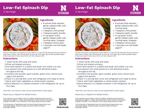Low Fat Spinach Dip - calories, carbs, nutrition