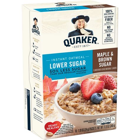 Low Sugar Oatmeal - Maple & Brown Sugar - calories, carbs, nutrition