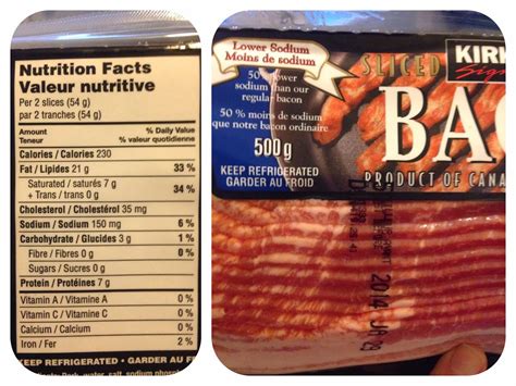Lower Sodium Bacon - calories, carbs, nutrition