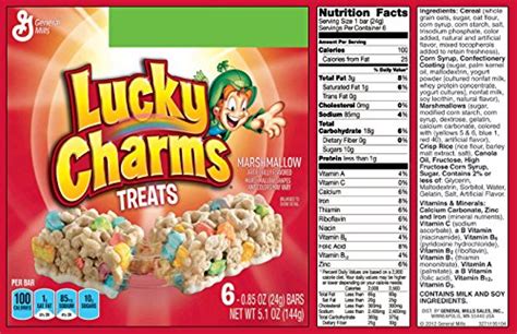 Lucky Charms Cereal Bars - calories, carbs, nutrition