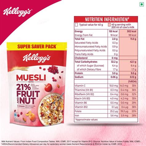Luxury Fruit Muesli - calories, carbs, nutrition