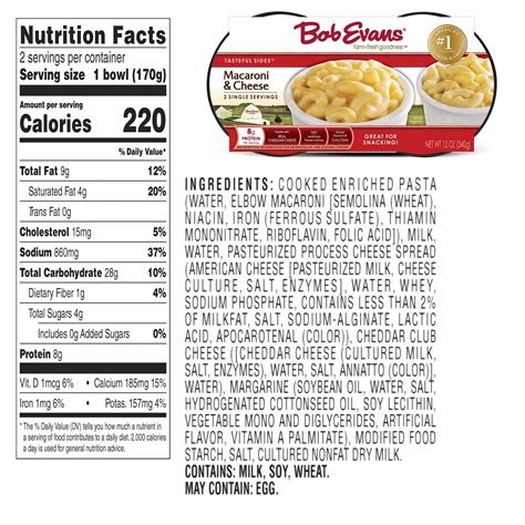 Macaroni and Cheese (Bostwick) - calories, carbs, nutrition