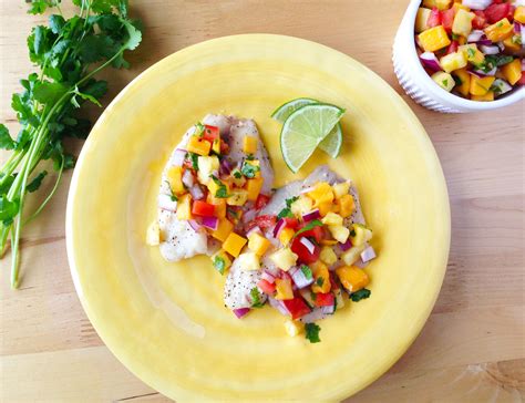 Mango Crusted Tilapia & Pineapple Salsa - calories, carbs, nutrition