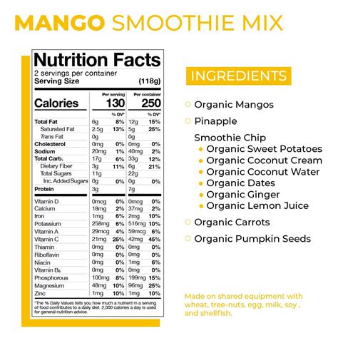 Mango Smoothie - calories, carbs, nutrition