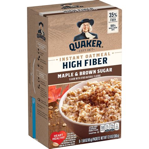 Maple & Brown Sugar Oatmeal High Fiber - calories, carbs, nutrition