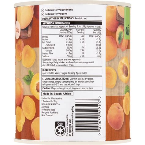 Marinated Apricot Halves - calories, carbs, nutrition
