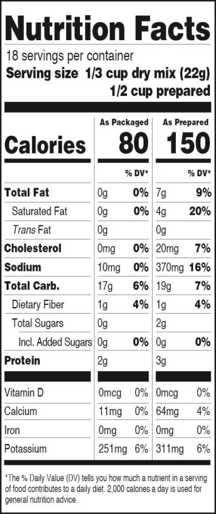 Mashed Potatoes, Original - calories, carbs, nutrition