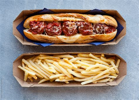 Meatball Sub with French Fries and a 20oz Fountain Beverage - calories, carbs, nutrition