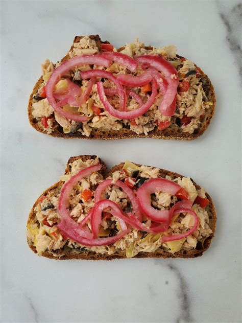 Mediterranean Tuna Salad Sandwich - calories, carbs, nutrition