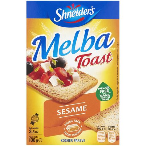 Melba Toast Sesame - calories, carbs, nutrition