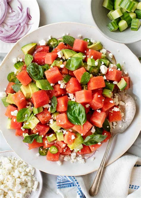 Melon, Mint and Feta Salad - calories, carbs, nutrition