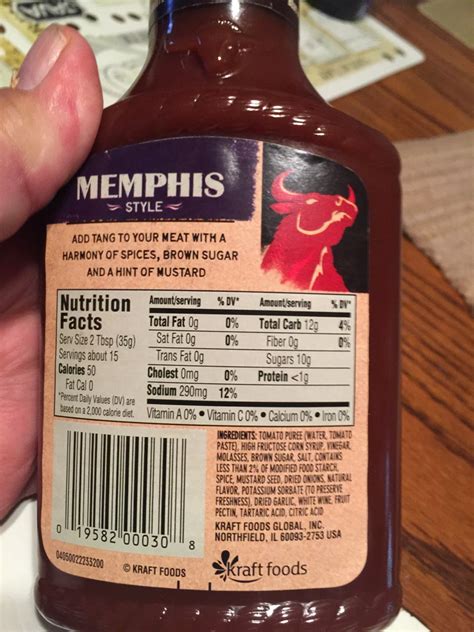 Memphis BBQ Sauce - calories, carbs, nutrition