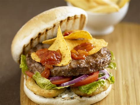 Mexican Burger & Chips - calories, carbs, nutrition