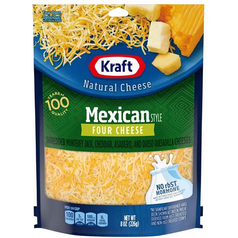 Mexican Style Four Cheese Blend - calories, carbs, nutrition