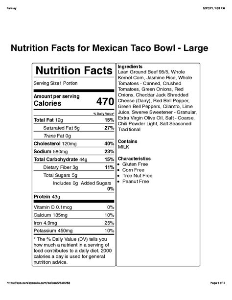 Mexican Tacos - calories, carbs, nutrition