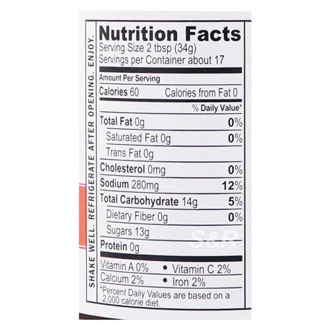 Mild Bbq Sauce - calories, carbs, nutrition