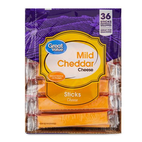 Mild Cheddar Cheese Sticks - calories, carbs, nutrition