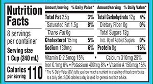 Milk, 1% Low Fat - calories, carbs, nutrition