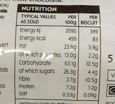 Milk Chocolate Digestive - calories, carbs, nutrition