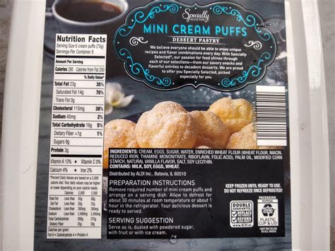 Mini Cream Puff - calories, carbs, nutrition