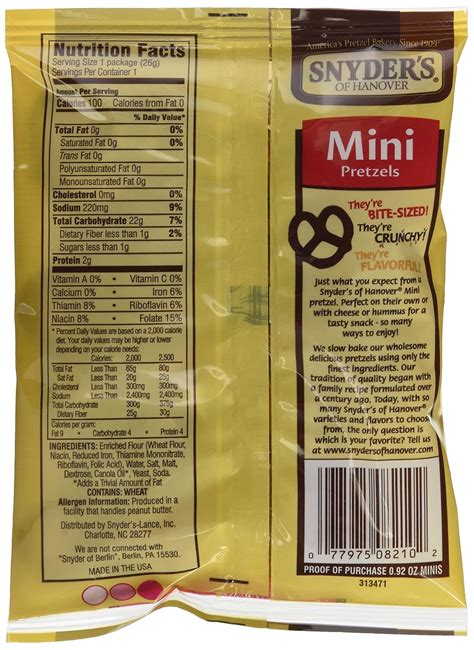 Mini Pretzels (Delta) - calories, carbs, nutrition