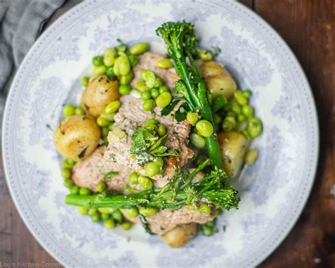 Mint and Lemon Pork Escalope, Green Beans and Potato Salad - calories, carbs, nutrition