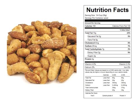 Mixed Nuts Honey Roasted - calories, carbs, nutrition