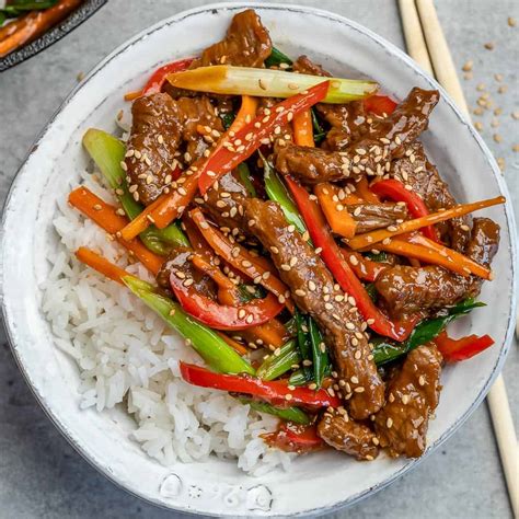 Mongolian Seitan Stir-Fry with Rice - calories, carbs, nutrition