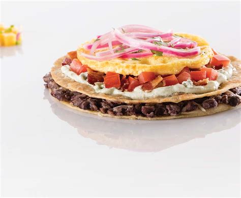 Morning Tostada Stack with Mango Salsa - calories, carbs, nutrition