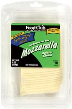 Mozzarella Deli Style Sliced Cheese - calories, carbs, nutrition